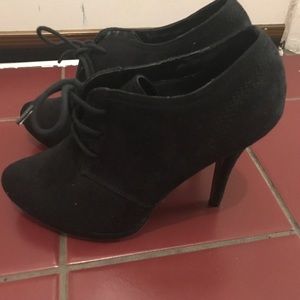 Black Suede Lace up Booties